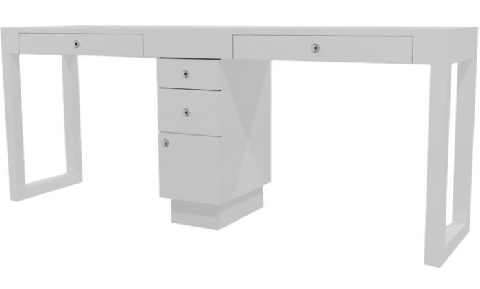 Linea Double Nail Table, 2 Drawer