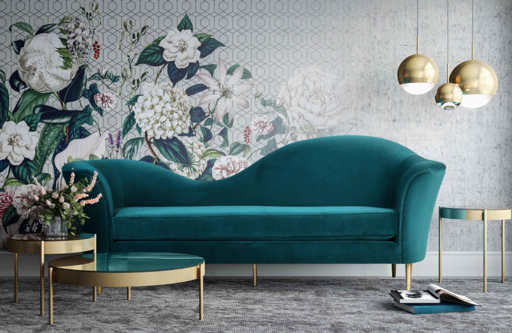 PLATO AQUA VELVET SOFA - Michele Pelafas